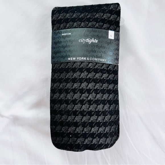New York & Company Accessories - New York & Company NEW City Tights  Black and Gray Textured Diamond Print Size L